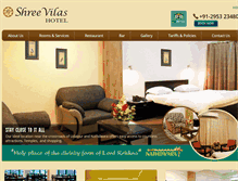 Tablet Screenshot of hotelshreevilas.com